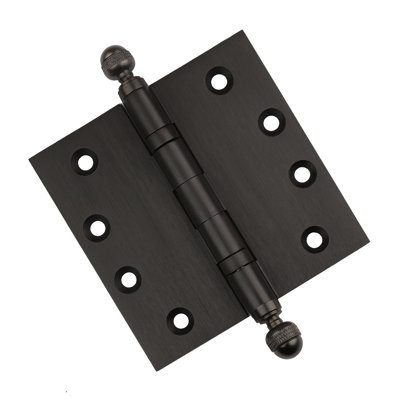 Charnière de porte simple à roulement à billes en laiton massif H 4,5 po x l 4,5 po