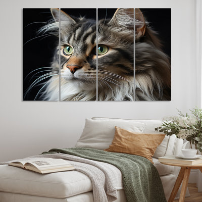 Portrait de chat II - animaux, ensemble de reproductions d'art en métal