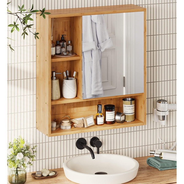 Latitude Run® Solid Wood Wall Bathroom Cabinet | Wayfair