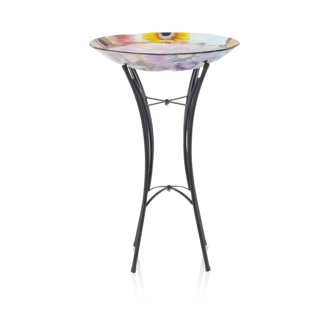 Aliyah-Lilly Glass Birdbath Lark Manor™