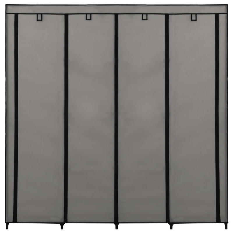 4 Door Iron Wardrobe, Grey