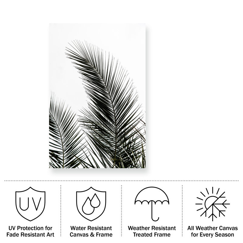 24" x 16" Light Botanical Palm Leaves Canvas Art