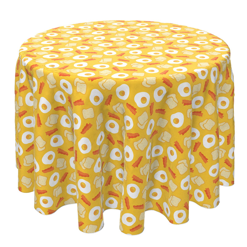 Round Floral Cotton Twill Tablecloth