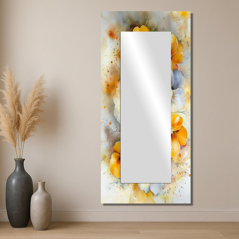Vibrant Garden of Blooming Violet Flowers I - Miroir Violets pour décoration murale - imprimé sur métal, 28 po x 60 po