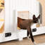 Enceinte de litière pour chat 47,25 "avec DEL, escalier de maison et poteau à griffes, table d'appoint, blanc - isole les odeurs, surface supérieure de grande capacité facile à nettoyer, odeurs