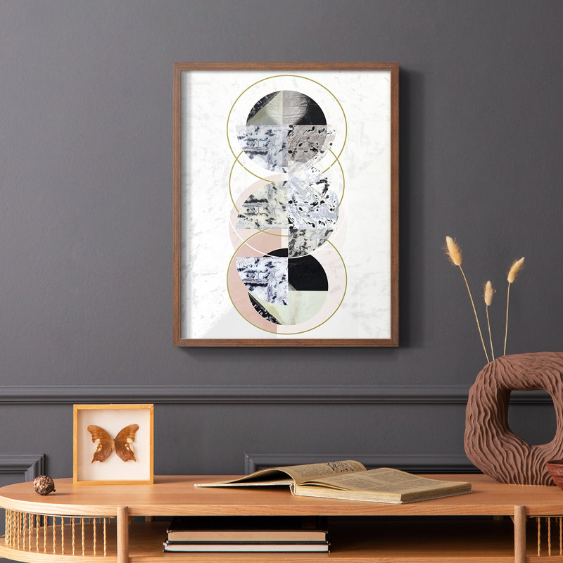 «Inner Circles II», reproduction encadrée - bois massif, Brun, H 20 po x l 16 po
