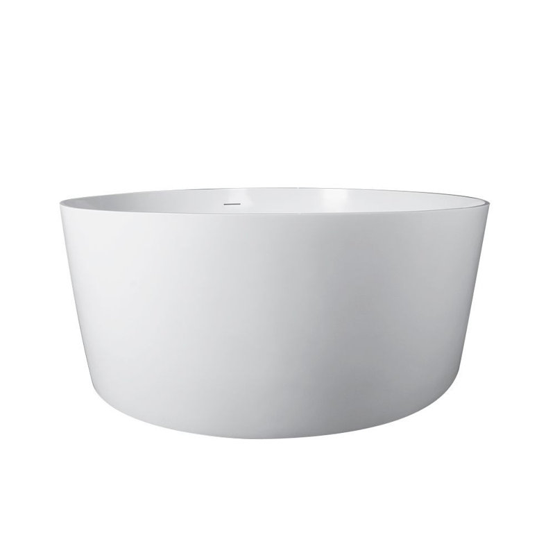 56'' x 56'' Freestanding Soaking Solid Surface Bathtub, Glossy