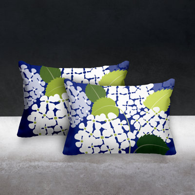 Floral Outdoor Reversible Throw Pillow