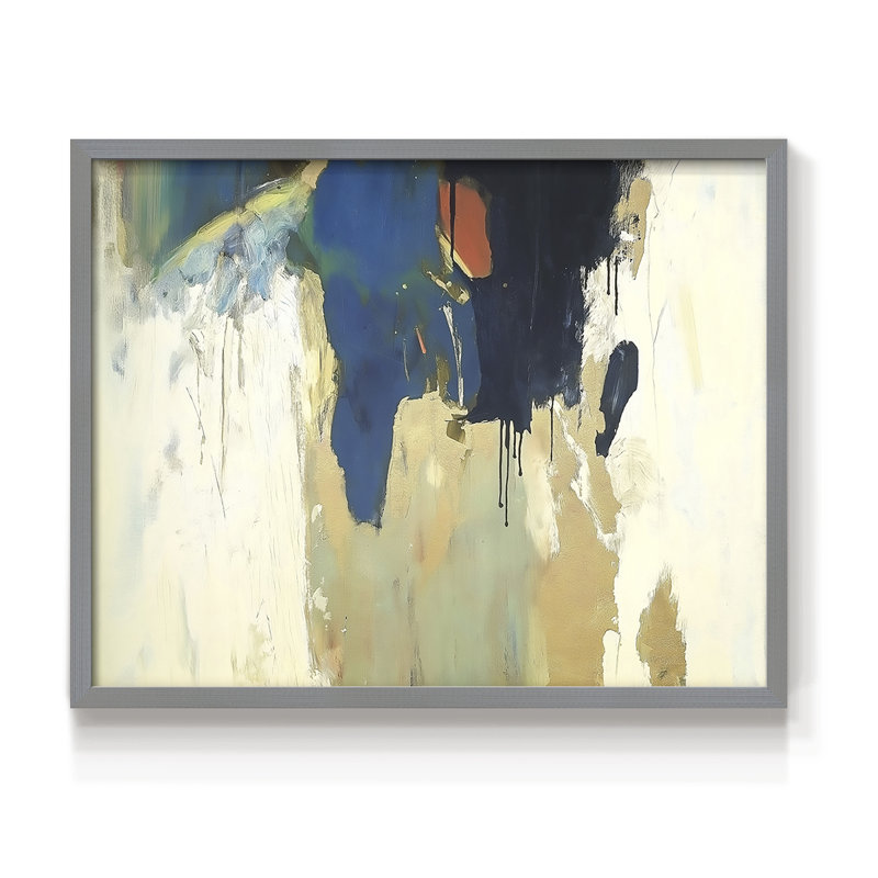 Abstract Series-XVII -Framed Print - Restickable, 16" H x 20" W, Grey