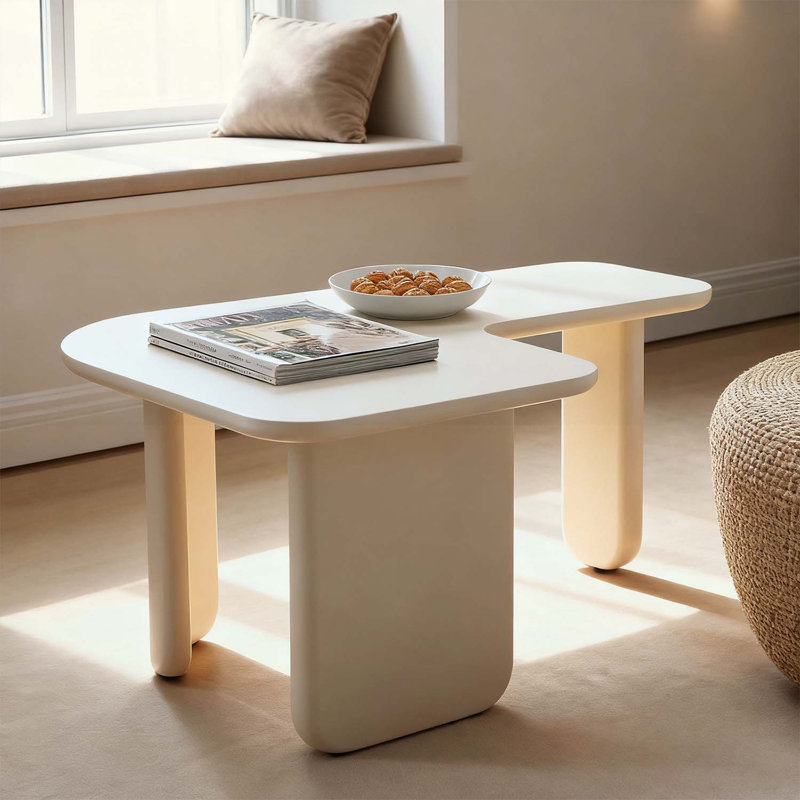 Table d'appoint à boire pour canapé, salon, appartement, Blanc