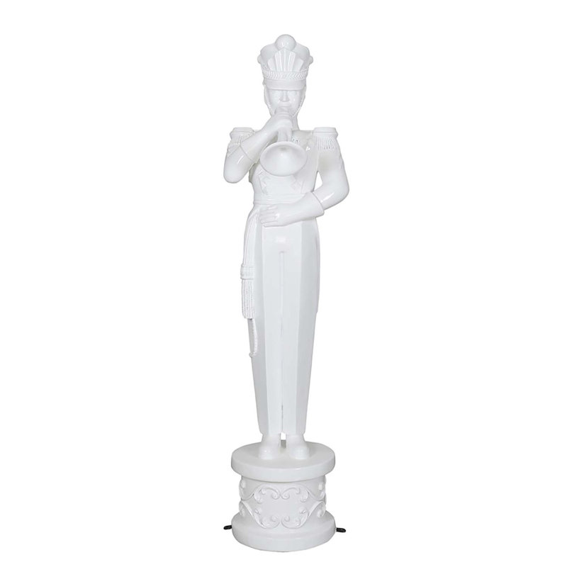 Soldat jouant de la trompette (blanc métallique)