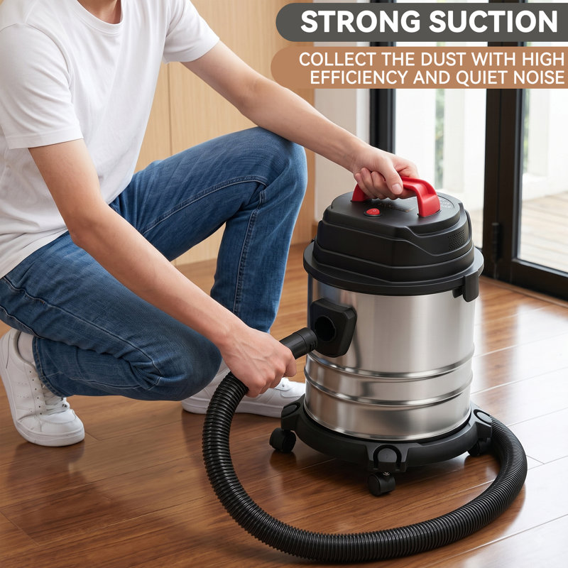5 Gallon Stainless Steel Tank Professional Wet/Dry Vacuum Pet Friendly Canister Vacuum