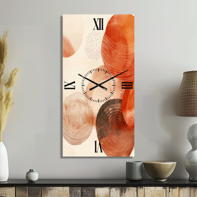 Boho Terracotta Pulse - Bohemian Metal Wall Clock, Printed on Metal