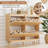 4 Flip Drawers Shoe Storage Cabinet, Shoe Rack with Adjustable Shelf, Narrow Freestanding Hidden Shoe Organizer with Striped Surface