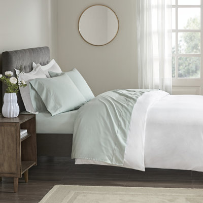 Ensemble de draps 400 fils en satin de coton infroissable