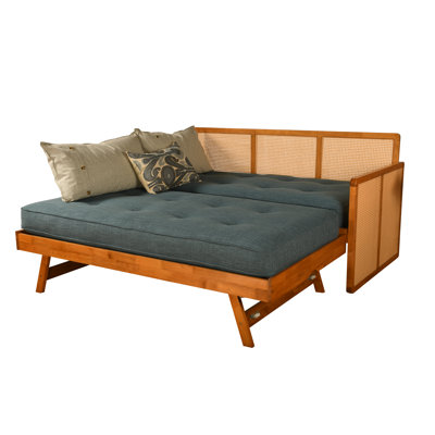 Bruke Daybed with Pop-Up in Honey Includes Mattresses by Bayou Breeze