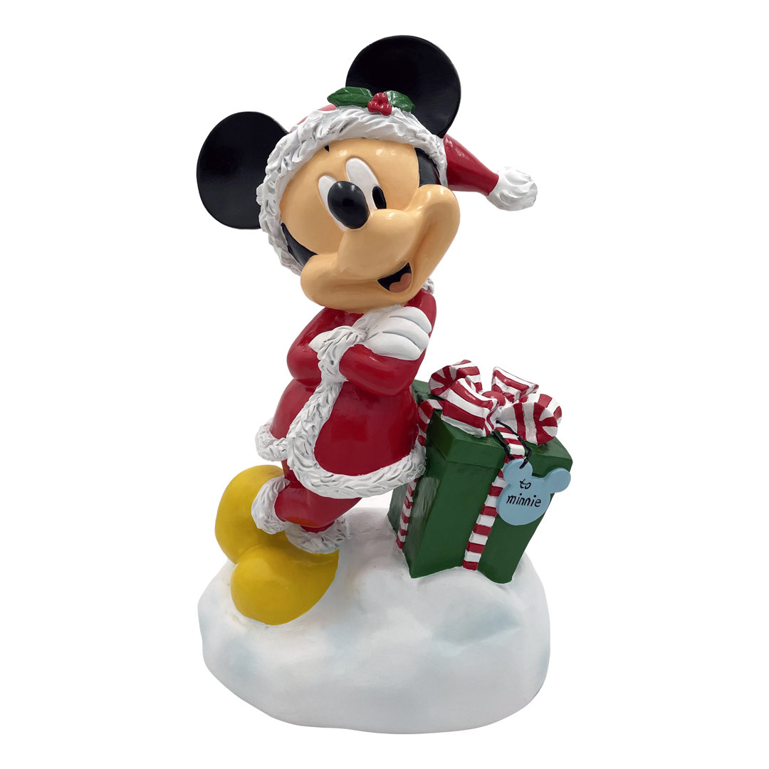Disney Mickey Mouse with Christmas Gift Garden Statue Back Yard Glory