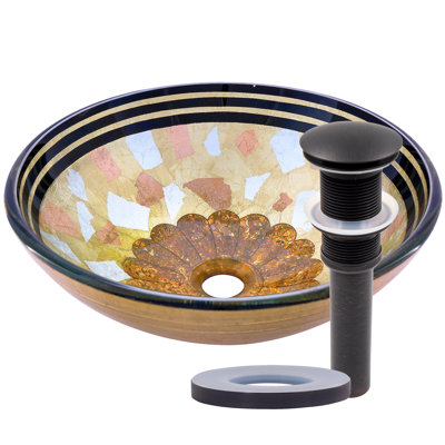 Novatto 16.5'' Glass Circular Bathroom Sink