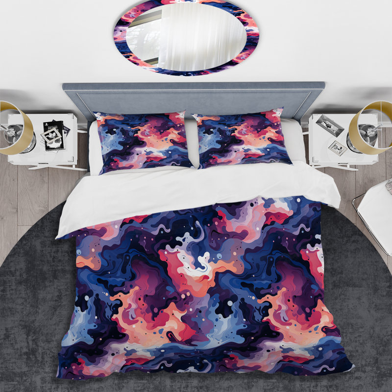 Celestial Camo Ripple - Abstract Duvet Cover Set - Microfiber Polyester, King Duvet Cover + 2 King Shams