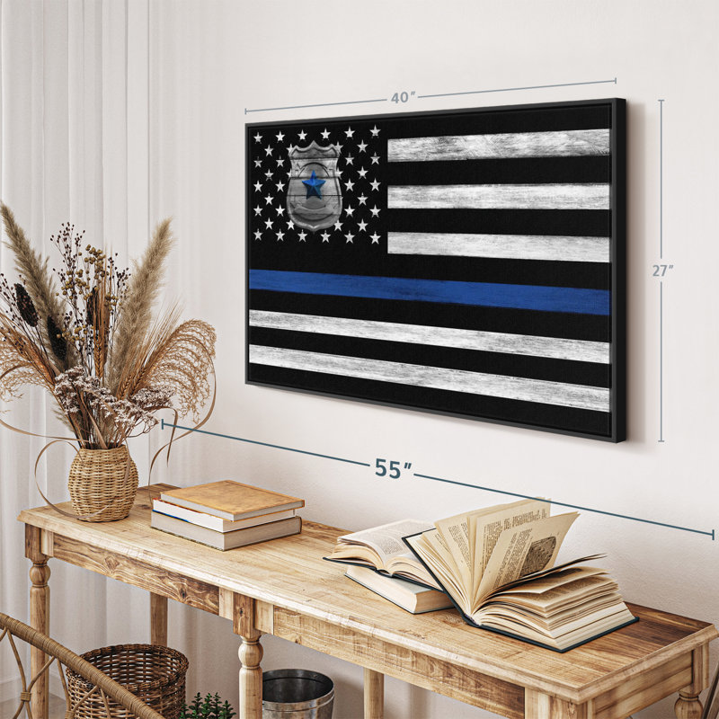 Our America «Police Blue Line USA Flag», H 27 po x l 40 po