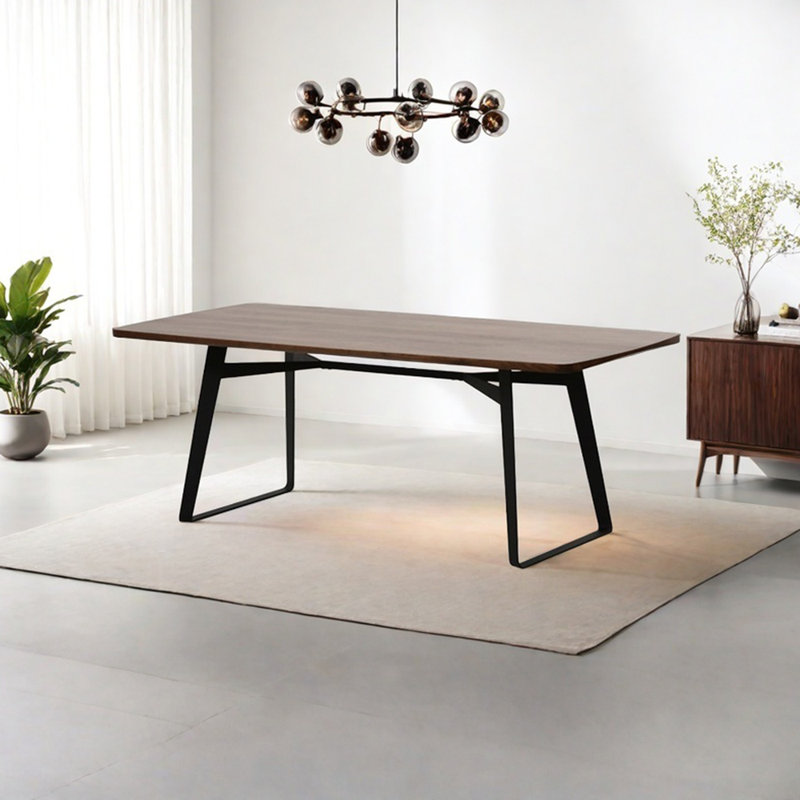 Walnut iron dining table