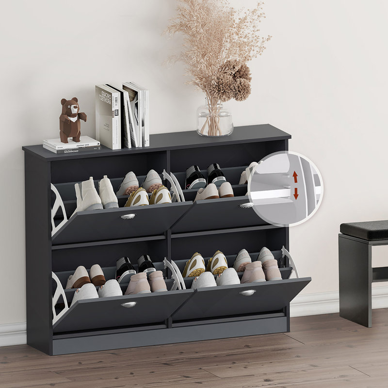 Étagère à chaussures dissimulée intelligente et fonctionnelle avec plusieurs tiroirs pour le vestibule, le vestibule, le couloir et l'organisation de la chambre à coucher