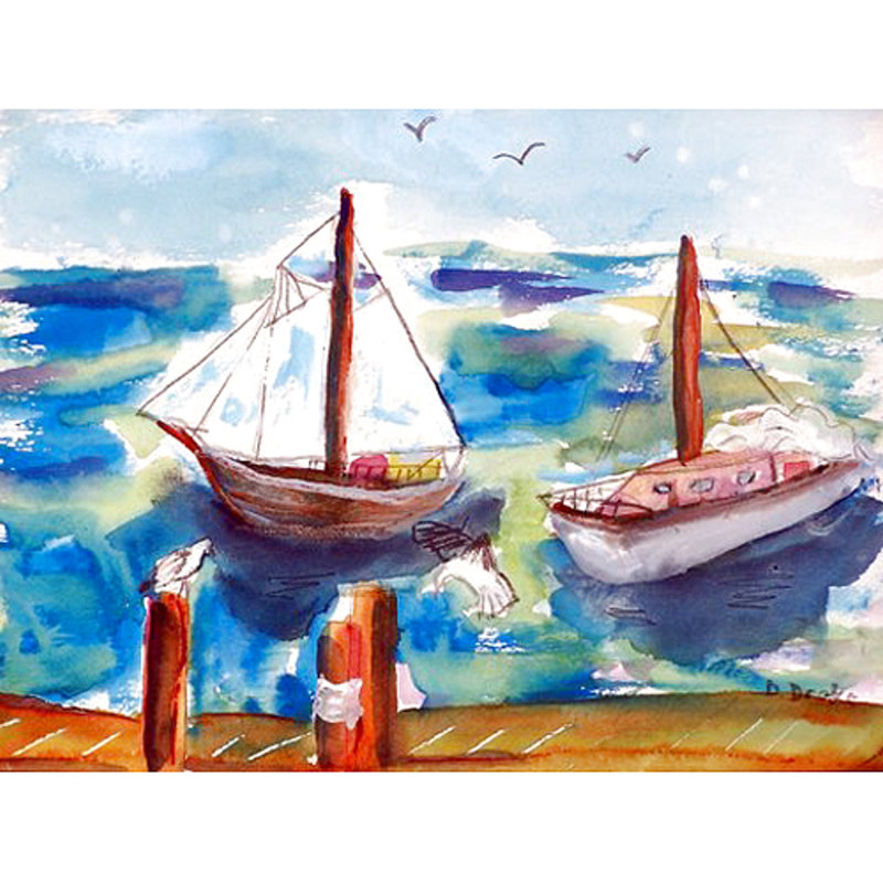 Récapitulatif de 18 po Two Sailboats