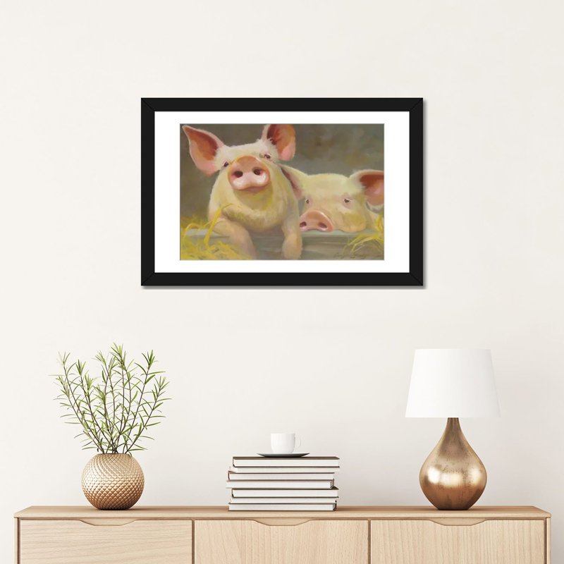 « life as a porc ii », reproduction d’impression sur toile, H 16 po x l 24 po x P 1 po, Papier beaux-arts encadré noir