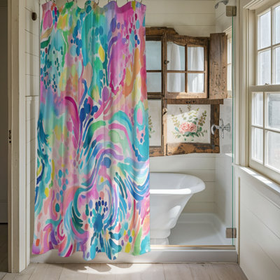 Creative Watercolor Patterns - 1 Piece Standard Shower Curtain