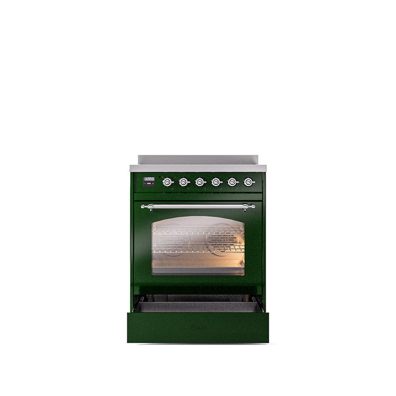 ILVE Nostalgie II 30 in Induction Range, Emerald Green/Chrome