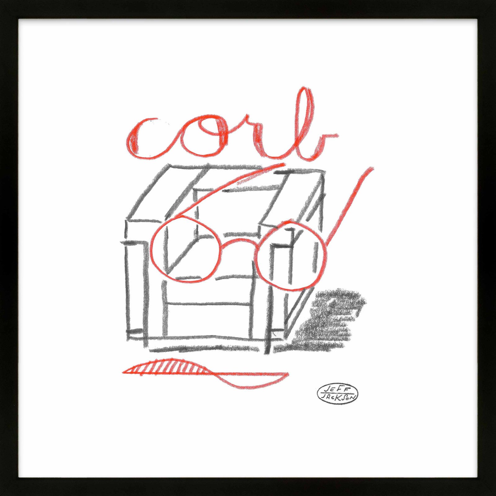 Chairs Corb by Jeff Jackson, Black Single Picture Framed Paper, 16" W x 16" H