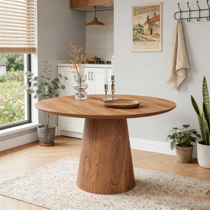 Round Dining Table, Walnut