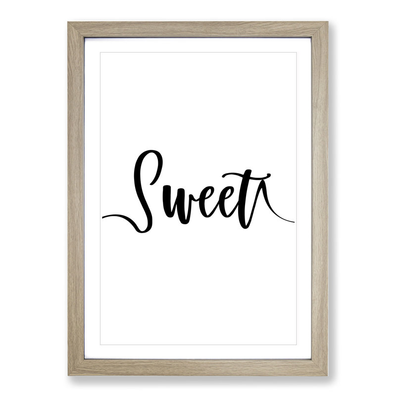 Sweet Dream No.1 - Picture Frame Typography, 36cm H x 27cm W x 2cm D, Oak Framed