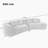 132" Modern Sectional Sofa With Curved Design, 2-Piece Chenille Modular Couch With 4 Pillows, Plush Sponge & Spring Cushion, Large Sponge Modular Sofa For Living Room-1689253868