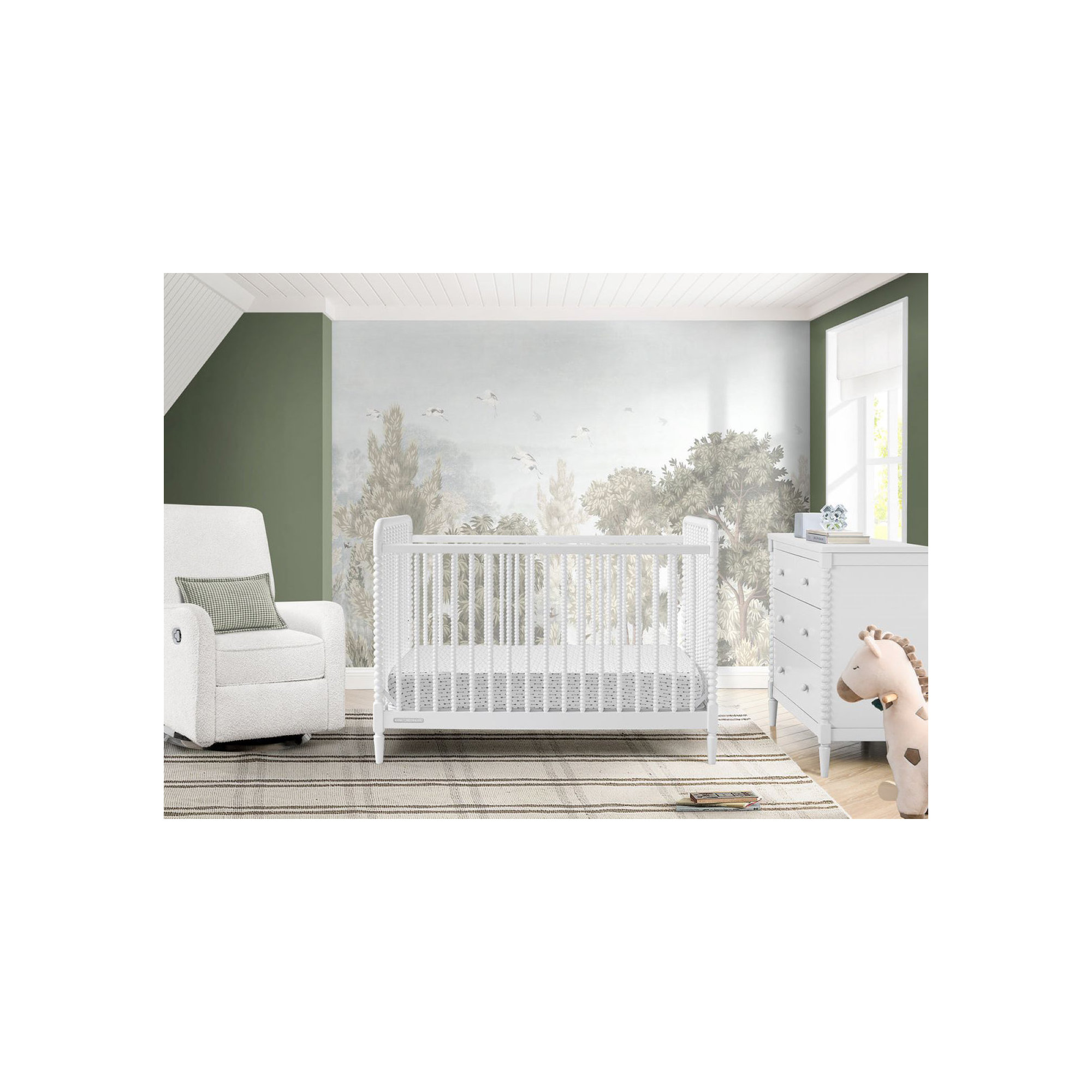 Saint 4-in-1 Convertible Crib, Crib, Bianca White