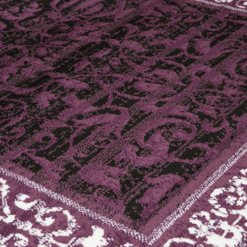 Tapis mauve Jeppesen, 1 pi 11 po x 3 pi 3 po