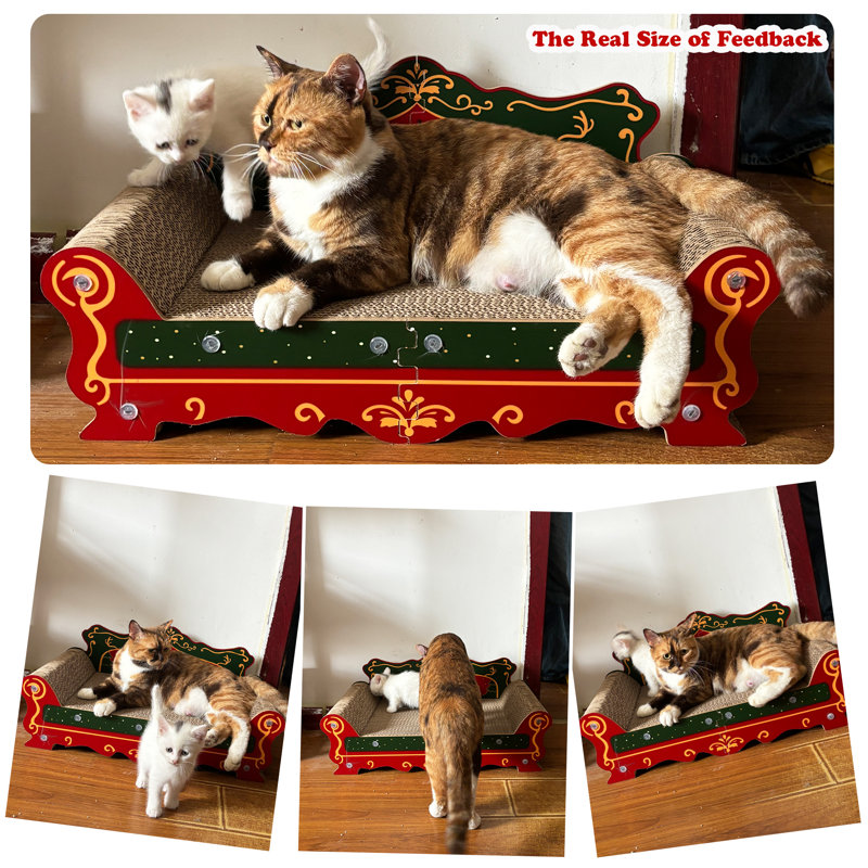  Canapé à griffer pour chat - Chaise longue en forme de canapé et lit pour chats d'intérieur, l 23 po x l 12,2 po x H 10,7 po
