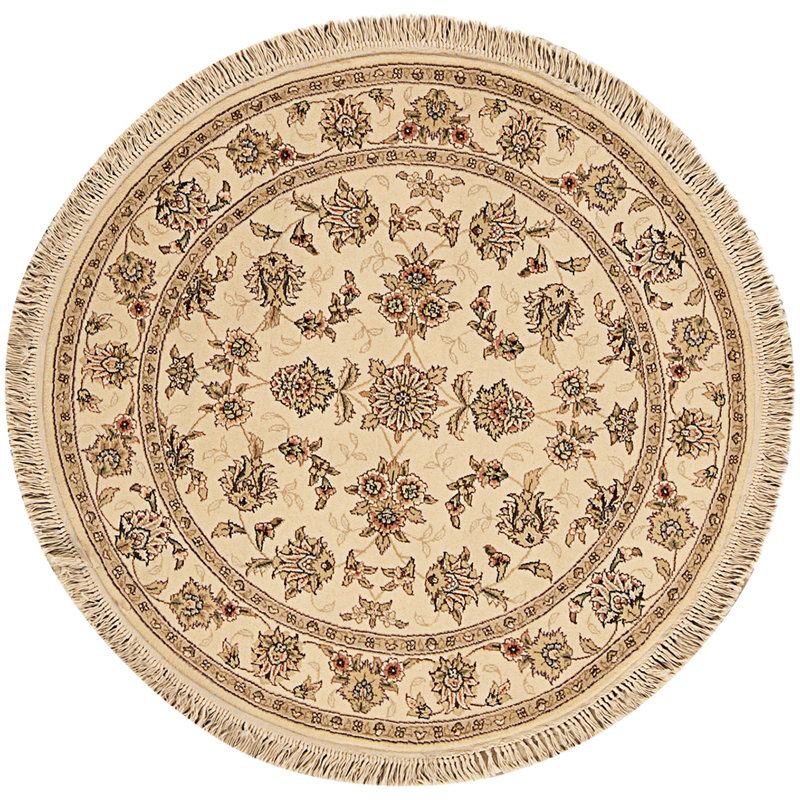 High-Quality Hand-Knotted Ivory Area Rug