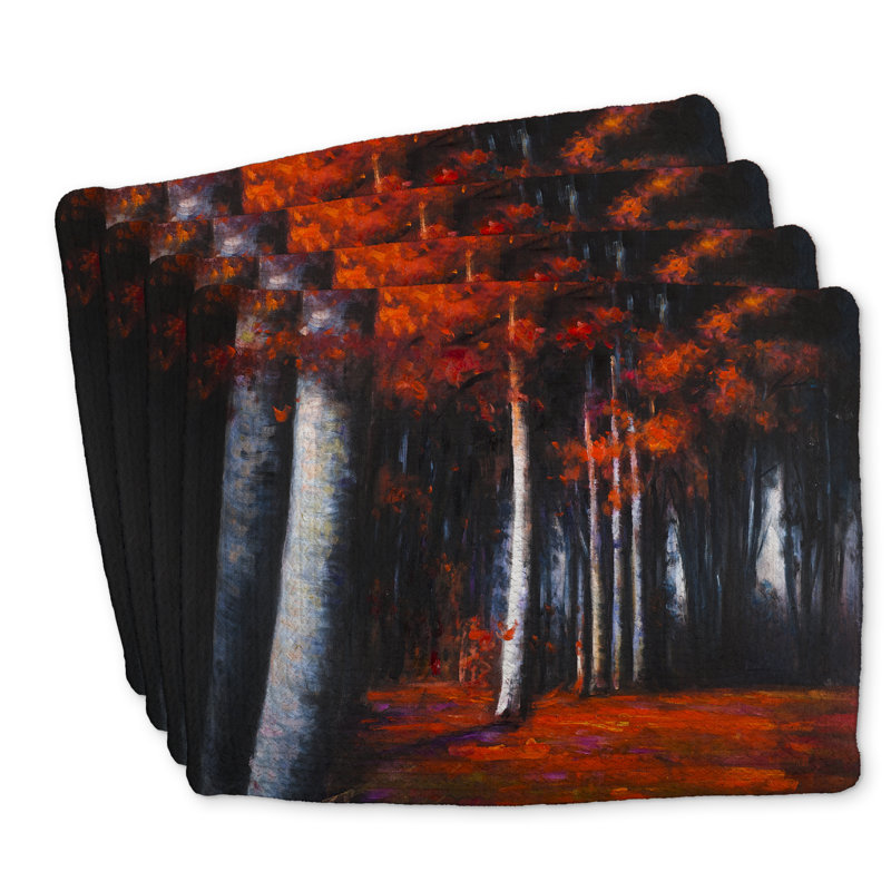 Ensemble de 4 napperons Mysterious Forest
