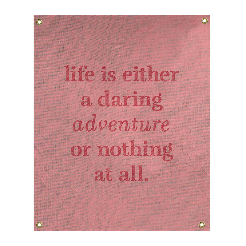 Tapisserie en polyester "life quote" adventure, H 59 pi x l 50 po, Rouge