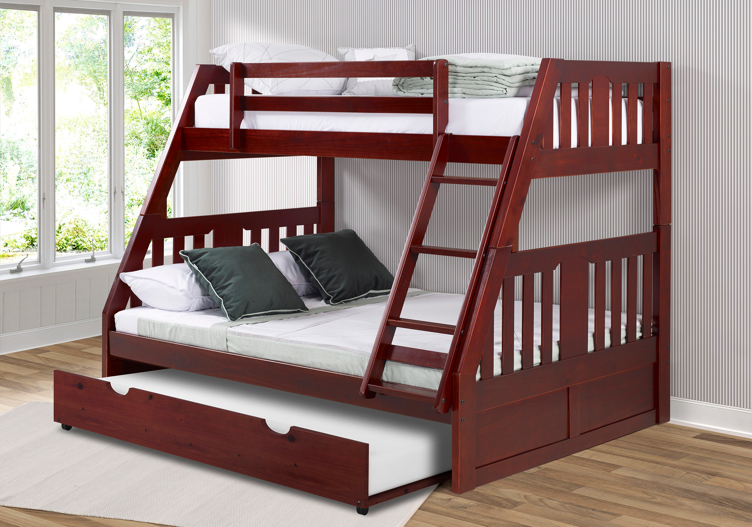 Harriet Bee Dubbo Twin Over Full Bunk Bed with Trundle | Wayfair