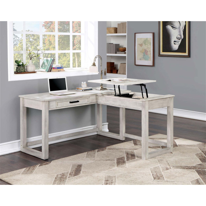 Bureau d'ordinateur transitionnel avec port USB et tiroir en queue d'aronde pour une efficacité de bureau à domicile