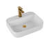 Lavabo en céramique pour salle de bain - blanc, avec une cuve à finition lisse et facile à entretenir