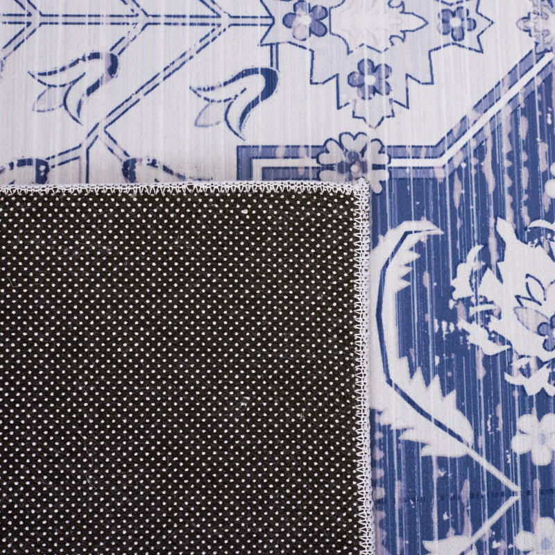 Tapis gris / bleu marine Ziebarth, Rectangle 3 pi x 5 pi