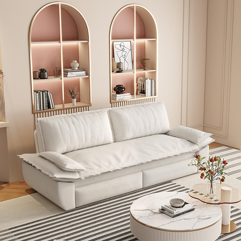 Canapé-lit convertible multi-fonctionnel 3-en-1, idéal pour les espaces de vie variés et le repos confortable, Beige