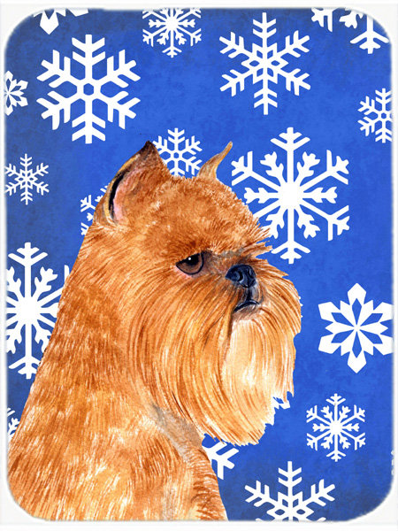 Planche à découper en verre bruxelles griffon bruxellois Ashlynn, Bleu / Blanc