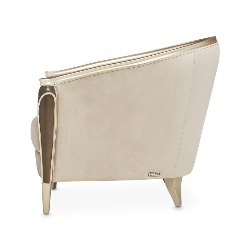 Villa Cherie 35'' Wide Barrel Chair, Porcini Velvet