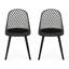 Chaises de jardin - Chaise Lily avec revêtement résistant aux intempéries et motif de losanges, noire, hauteur 82,7 cm. Structure stable en polypropylène noir, résistante aux intempéries, largeur 53,2 cm, profondeur 51,6 cm.
