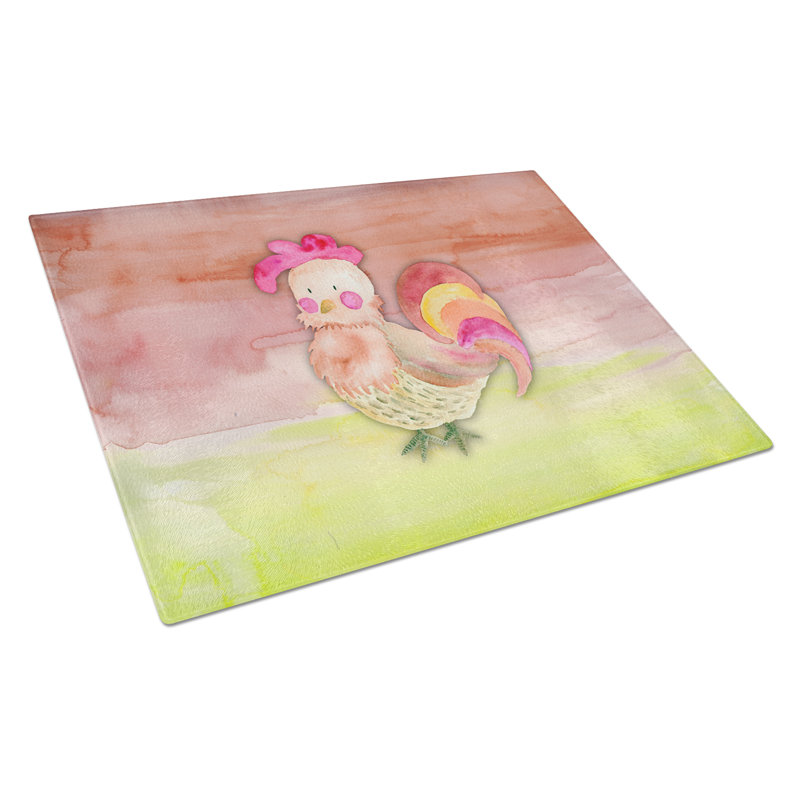 Planche à découper en verre trempé coq en verre trempé caroline