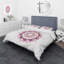 Mandala futuriste rose - ensemble de housse de couette moderne - microfibre de polyester-66399149